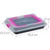Afbeelding van Bakvorm met deksel - 3-in-1 - 40 x 32,5 cm - zwart-roze