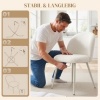 Afbeelding van HOMCOM Eetkamerstoel - Crème-wit, Polyester en Metaal, 57,5x50,5x78,5 cm