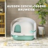 Afbeelding van PawHut Kattenbak met deksel en zeef voor kleine katten, groen kunststof, indoor