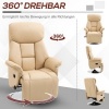 Afbeelding van HOMCOM Relaxstoel van Kunstleer, Staal - Beige 80L x 78B x 109H cm