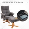 Afbeelding van HOMCOM massagestoel met ottoman - relaxstoel donkergrijs 80 x 86 x 99 cm