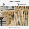 Afbeelding van Outsunny Rattan Bijzettafel van Metaal, Beige PE Rattan