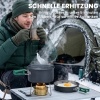 Afbeelding van Outsunny 8-delige camping kookset met anti-verbrandingsgrepen, voor 2 personen, grijs