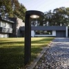 Afbeelding van LUTEC Diso - Grijze LED sokkellamp met sensor voor buiten - Zonne-energie