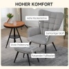 Afbeelding van HOMCOM Relaxfauteuil met voetensteun - Staal, Polyester - 73L x 77,5B x 98H cm - Lichtgrijs