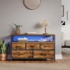 Afbeelding van SONGMICS BELLAH Collectie - Commode met LED-verlichting, 5 lades, vintage bruin-zwart
