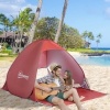 Afbeelding van Outsunny Strandmuschel van polyester, stalen draad - 200L x 150B x 119H cm - Rood