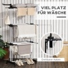 Afbeelding van HOMCOM Wasmand van staal en kunststof, 73L x 64B x 177H cm, zwart