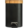 Afbeelding van 5Five - Prullenbak/pedaalemmer zwart metaal 3 liter - 17 x 25 cm - Voor badkamer en toilet