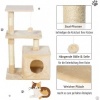 Afbeelding van PawHut Krabpaal met sisal en pluche kattenspeelgoed, 80 cm hoog, beige