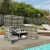 Afbeelding van Outsunny Buiten Kist, 350 l, 2 niveaus, PE-rotan, met gasveren en stalen frame, 118 x 57 x 69 cm, gr