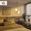 Afbeelding van HOMCOM Moderne verstelbare dubbele hanglamp in goud