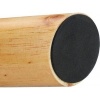 Afbeelding van Krukje met vacht en 4 houten pootjes - gepolsterd - bruin - HxØ 31x31 cm