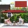 Afbeelding van Outsunny Dubbelzijdige Parasol - Polyester, Metaal - Wijnrood 150L x 295B x 170-214H cm