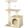 Afbeelding van PawHut Krabpaal met sisal en pluche kattenspeelgoed, 80 cm hoog, beige