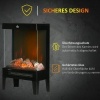 Afbeelding van HOMCOM Elektrische openhaard van staal met gehard glas - 40,5L x 20B x 62H cm - Zwart
