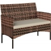 Afbeelding van Outsunny Rattan 2-zitsbank - PE-rattan, staal - 115L x 63B x 85H cm - Khaki