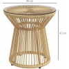 Afbeelding van Outsunny Rattan Bijzettafel van Metaal, Beige PE Rattan