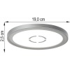 Afbeelding van Ronde LED plafondlamp met achtergrondverlichting, 12W, 1400lm, zilver, 19x2,8 cm