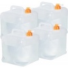 Afbeelding van Opvouwbare jerrycan set van 4 - 10 liter - met kraan - BPA-vrij - transparant/oranje