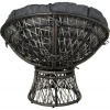 Afbeelding van Outsunny Papasan fauteuil met grijze rotan bekleding en 360 graden draaifunctie