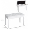 Afbeelding van HOMCOM Pianobank van Gummihout, Kunstleer - 76L x 36B x 50H cm - Wit