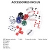 Afbeelding van HOMCOM pokerkoffer met 300 chips, 2 kaartspellen, 5 dobbelstenen en aluminium koffer