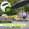 Afbeelding van Tillvex® Weerbestendige Tuinbank 2-3 Zits met Hoes & Kussens | Houtlook tot 300kg Belastbaar