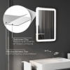 Afbeelding van HOMCOM Badspiegel met Verlichting 50 x 70 cm met 3 Lichtkleuren Zilver