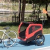 Afbeelding van PawHut 2-in-1 Hondenaanhanger, Fietskar voor Honden, Max. 30 kg, Rood
