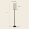 Afbeelding van HOMCOM Vloerlamp van metaal en polyester - Ø25 x 161,5H cm - Zwart