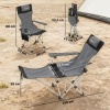 Afbeelding van Outsunny Liggende Campingstoel - Metaal, Oxford-stof - 125L x 48B x 90H cm - Grijs