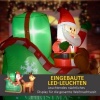Afbeelding van Outsunny - Opblaasbare Kerstman met slee en rendier - LED-verlichting