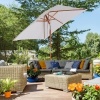Afbeelding van Outsunny Parasol van Tannenhout, Bamboe, Polyester - Crèmewit - L200 x B150 x H235 cm
