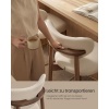 Afbeelding van VASAGLE Barkruk set van 2 met rugleuning, linnenlook, cappuccino-beige en walnoot