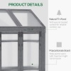 Afbeelding van Outsunny kas - grijs dennenhout en kunststof - 70L x 50B x 120H cm