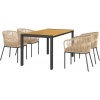 Afbeelding van Outsunny Rattan Tuinmeubelset - Acaciahout, PE-Rattan - 140L x 80B x 74H cm - Natuurlijk+Khaki