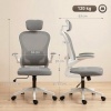 Afbeelding van HOMCOM Bureaustoel - Polyester, Kunststof - 64L x 63B x 115-125H cm - Grijs