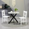 Afbeelding van HOMCOM Set van 2 Eetkamerstoelen, Witte Keukenstoelen van Grenenhout, 41 x 46,5 x 85,5 cm