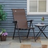 Afbeelding van Outsunny Vouwstoel van PE Rattan, Staal Bruin