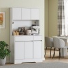 Afbeelding van HOMCOM Keukenopbergkast - Spaanplaat, MDF - 100L x 38B x 180H cm - Wit