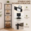 Afbeelding van HOMCOM Boekenplank - Spaanplaat, Staal - 32L x 32B x 147H cm - Rustiek Bruin