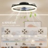 Afbeelding van HOMCOM Plafondventilator met verlichting - Zwart staal en kunststof - 50 x 50 x 12,5 cm