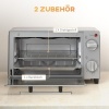 Afbeelding van HOMCOM 9L Minibakoven 35 cm breed met Bakplaat, Grillrooster, 100-230 °C, 60 Min. Timer, 750W