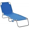 Afbeelding van Outsunny Blau Metalen Ligstoel van Polyester