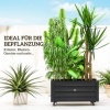 Afbeelding van Outsunny - Plantenbak van Dennenhout met Wielen - Zwart