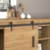 Afbeelding van HOMCOM Enkele schuifdeur set met looprail van staal voor houten deuren B81-034