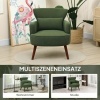 Afbeelding van HOMCOM Fauteuil van polyester en rubberhout, 69,5x69x78 cm, Groen