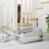 Afbeelding van Pawhut Kattenbak van RVS en Kunststof - 69,8L x 50,3B x 29,8H cm - Grijs