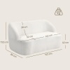 Afbeelding van HOMCOM 2-zits Sofa, 142 cm, gebogen design, crèmewit, geen montage nodig, voor woonkamer